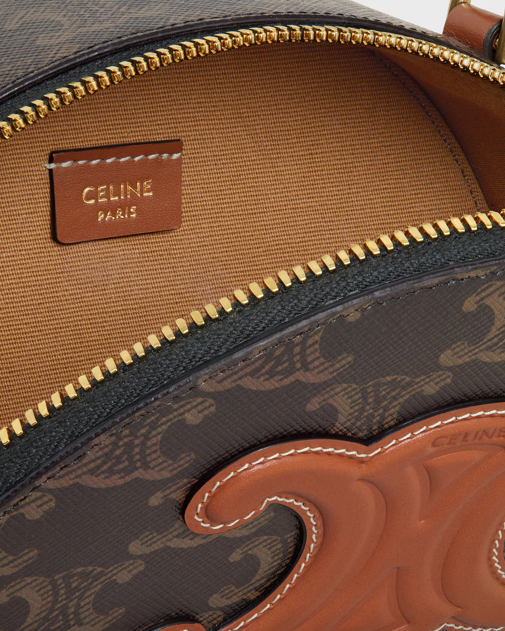 Half Moon Handbag in Triomphe Canvas and Calfskin