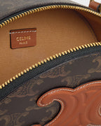 Half Moon Handbag in Triomphe Canvas and Calfskin