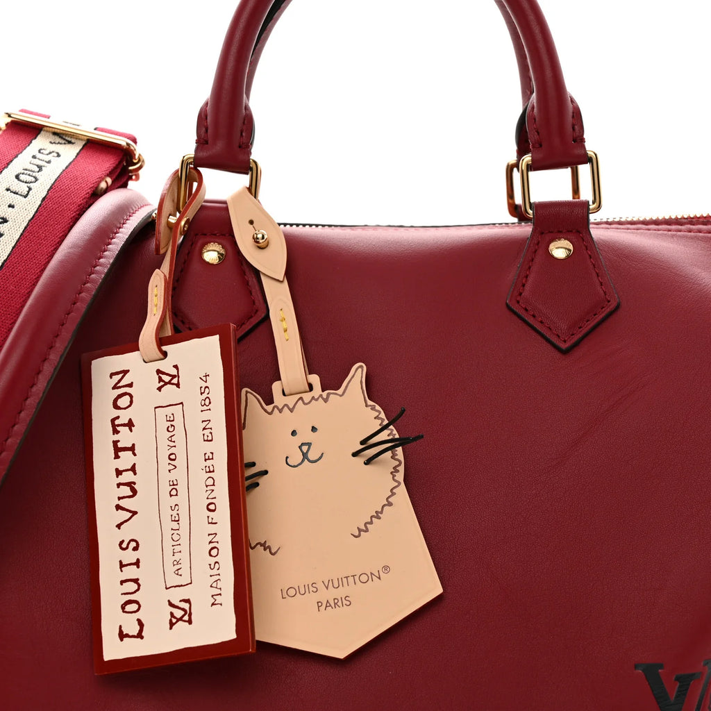 Calfskin LV Travels With Grace Coddington Speedy Soft 30 Plum