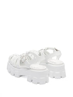 55mm Leather Platform Sandals – White