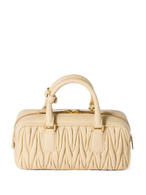 Arcadie Quilted Leather Tote Bag – Ecru