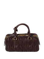 Arcadie Quilted Leather Tote Bag – Dark Brown