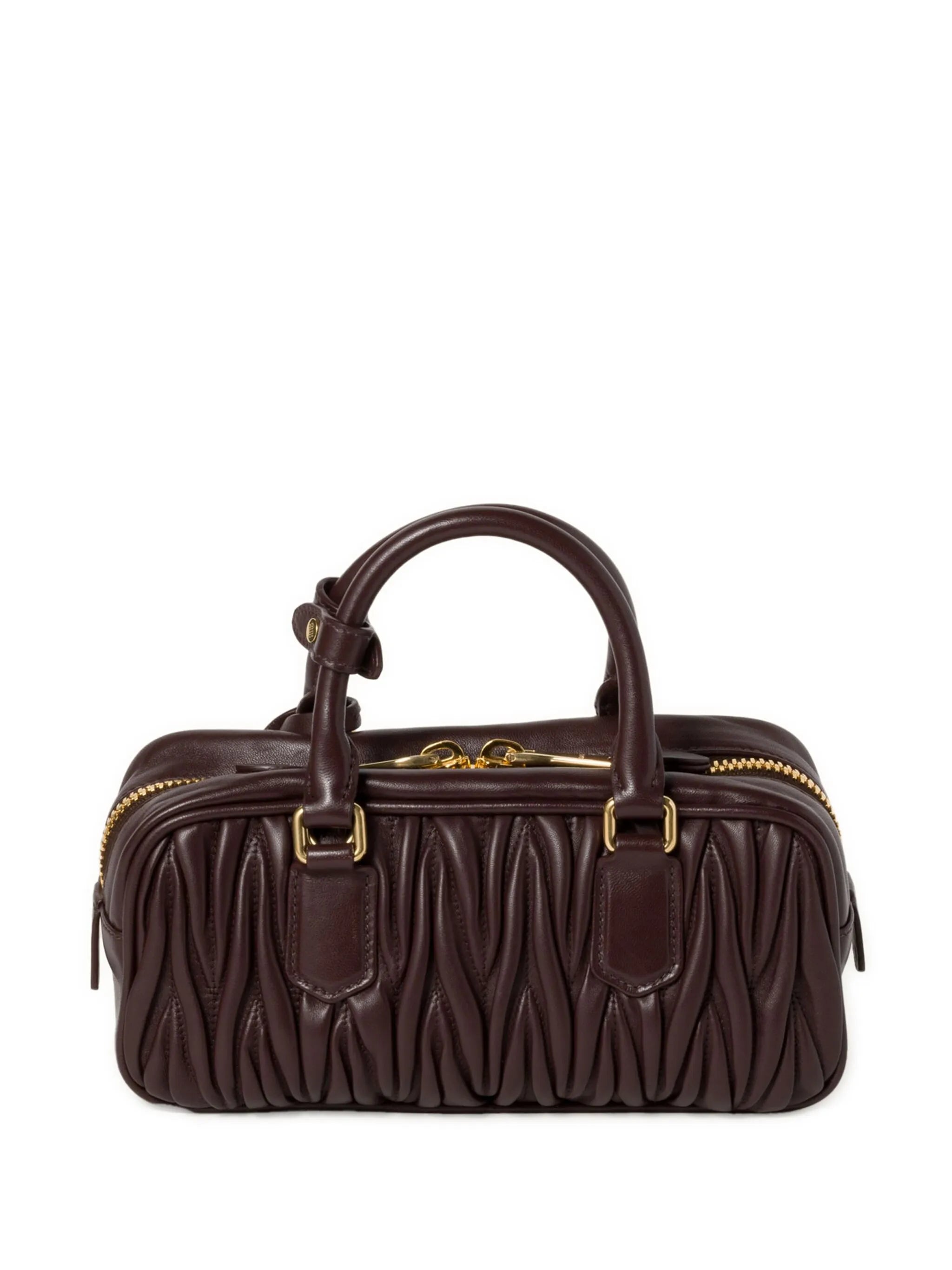 Arcadie Quilted Leather Tote Bag – Dark Brown