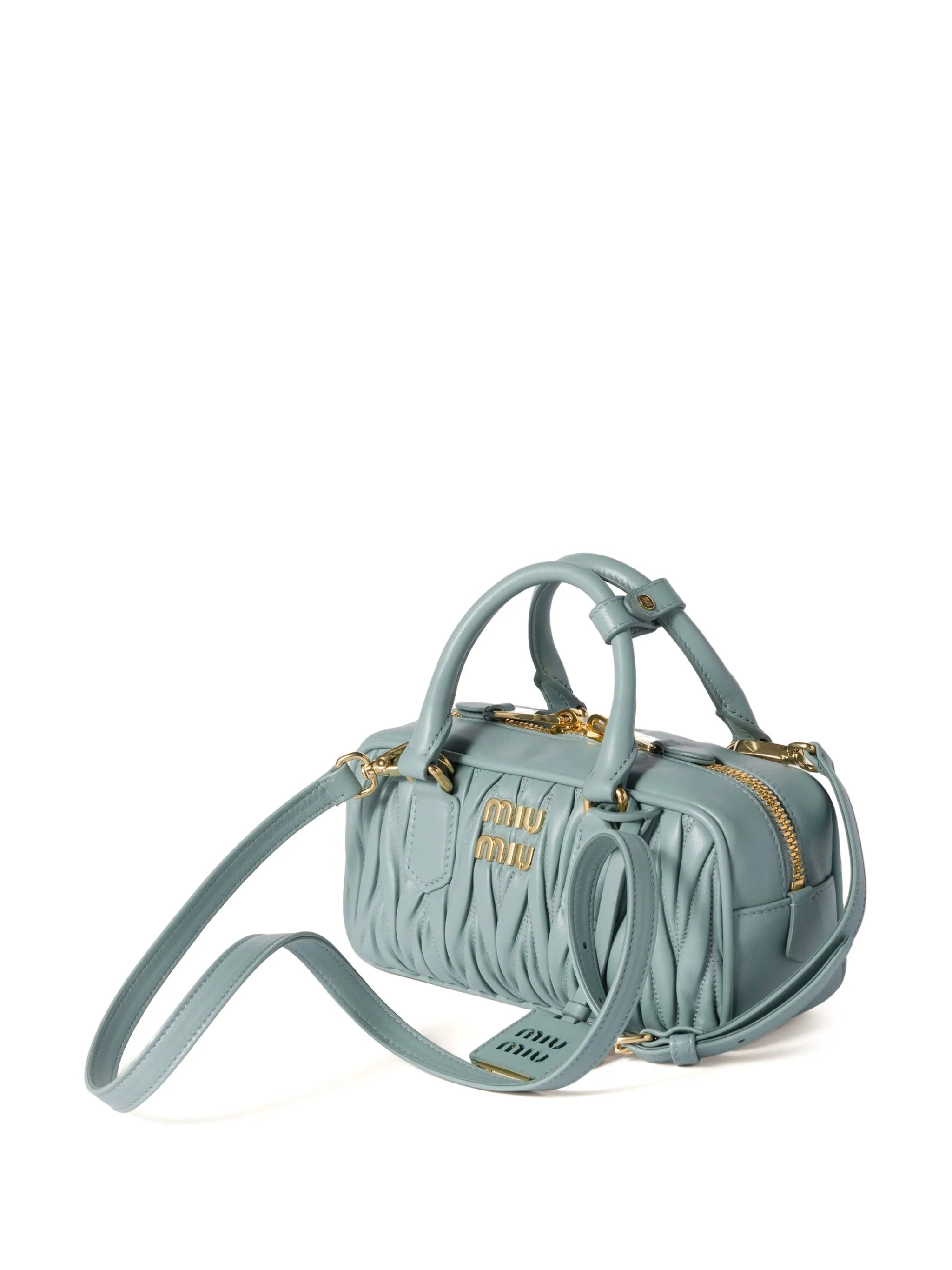 Arcadie Quilted Leather Tote Bag – Light Blue
