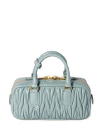 Arcadie Quilted Leather Tote Bag – Light Blue