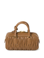 Arcadie Quilted Leather Tote Bag – Tan