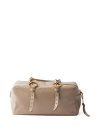 Medium Glossy Leather Tote Bag – Beige