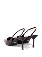 75mm Glossy Leather Heeled Pumps – Burgundy