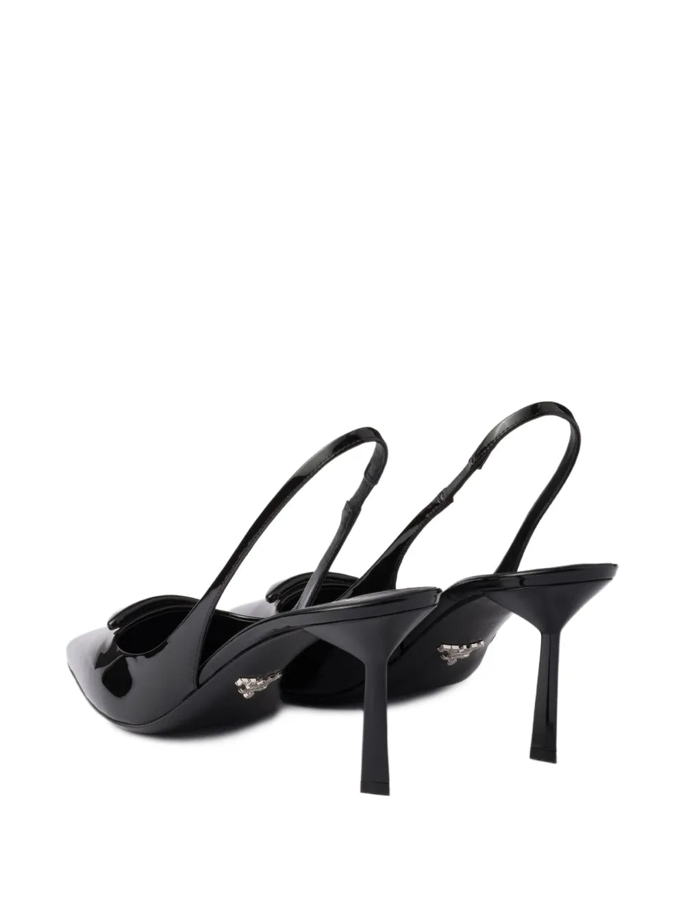 75mm Glossy Leather Heeled Pumps – Black