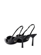 75mm Glossy Leather Heeled Pumps – Black