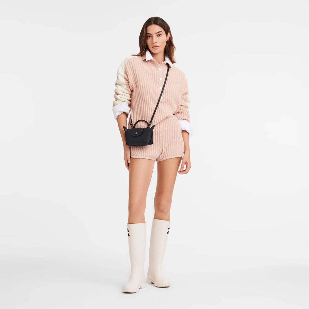 Le Pliage Xtra XS Mini Leather Top Handle Bag – Black