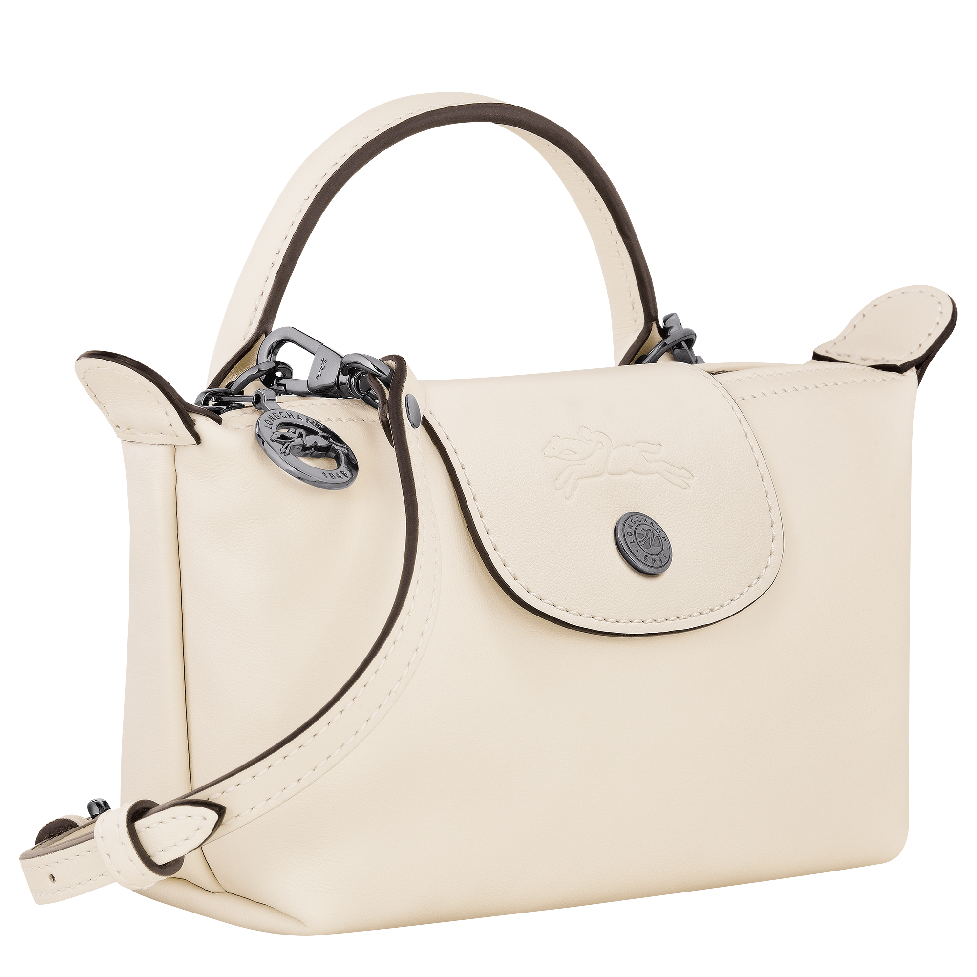 Le Pliage Xtra XS Mini Leather Top Handle Bag – Ecru