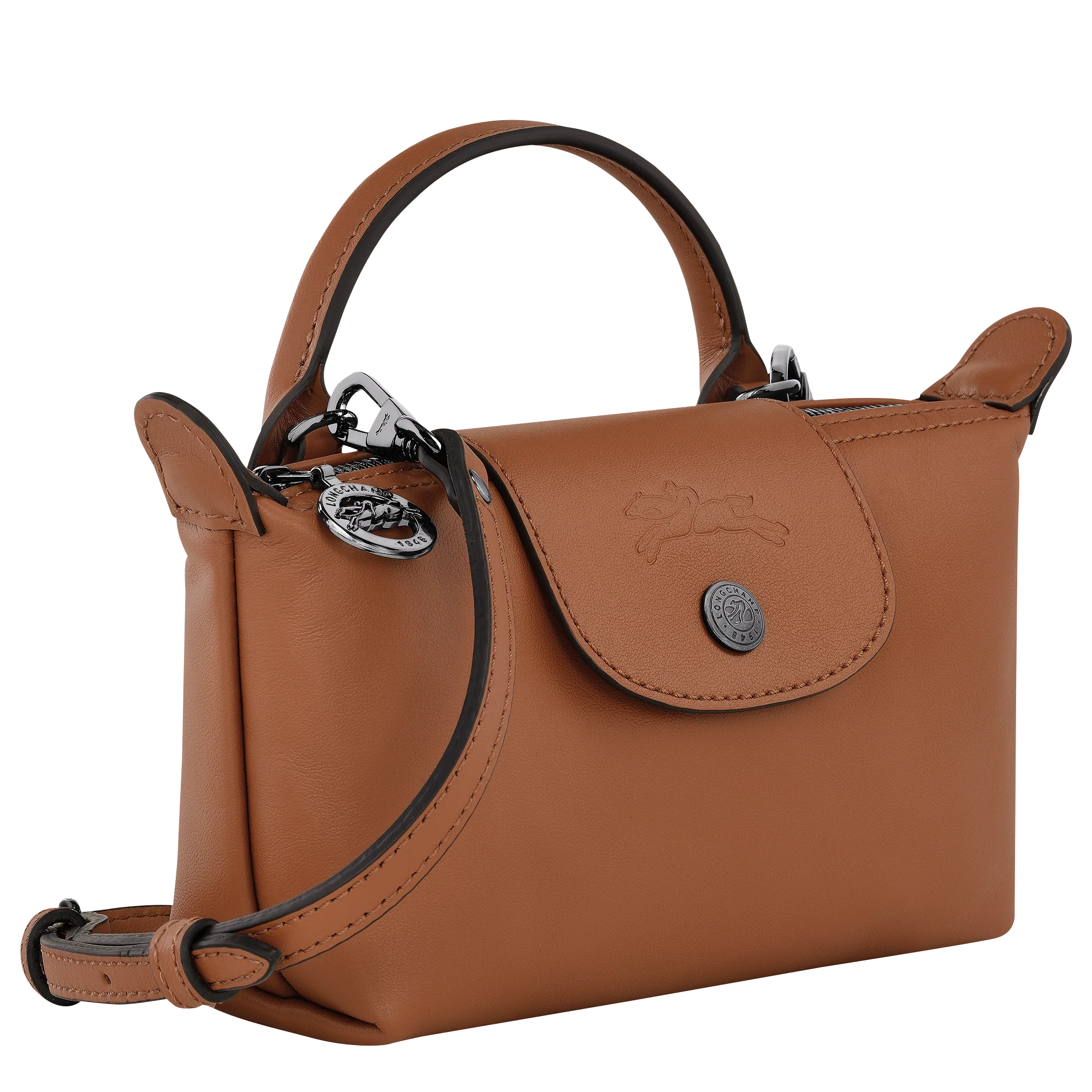 Le Pliage Xtra XS Mini Leather Top Handle Bag – Cognac