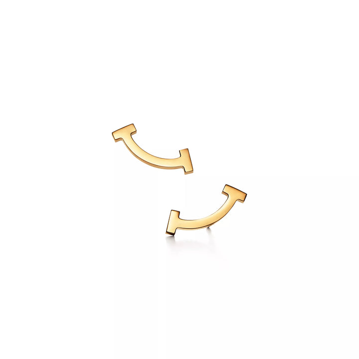 Sarı Altın Kaplama Mini Smile Küpe – 925 Ayar Gümüş