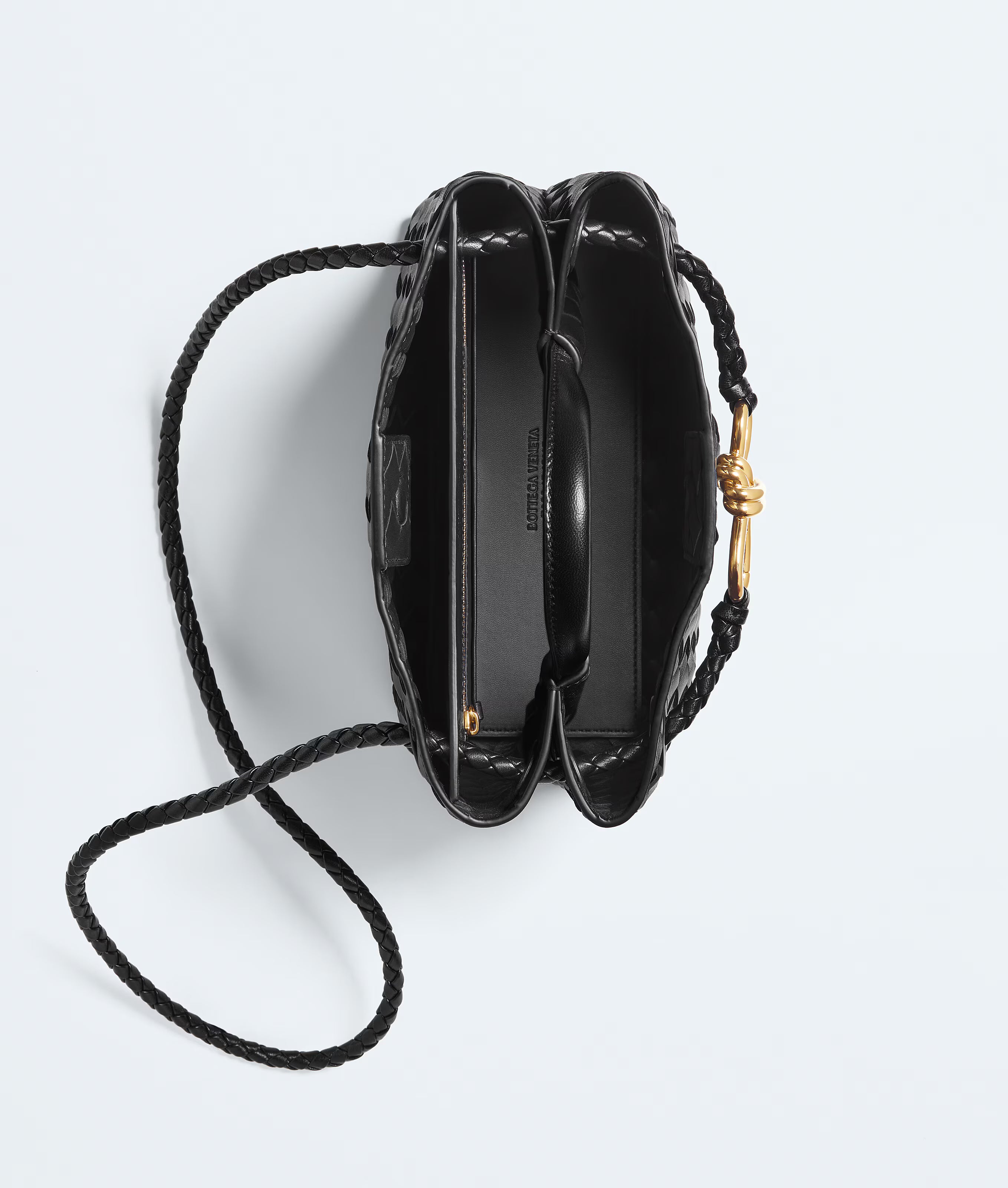 Small Andiamo Leather Top Handle Bag