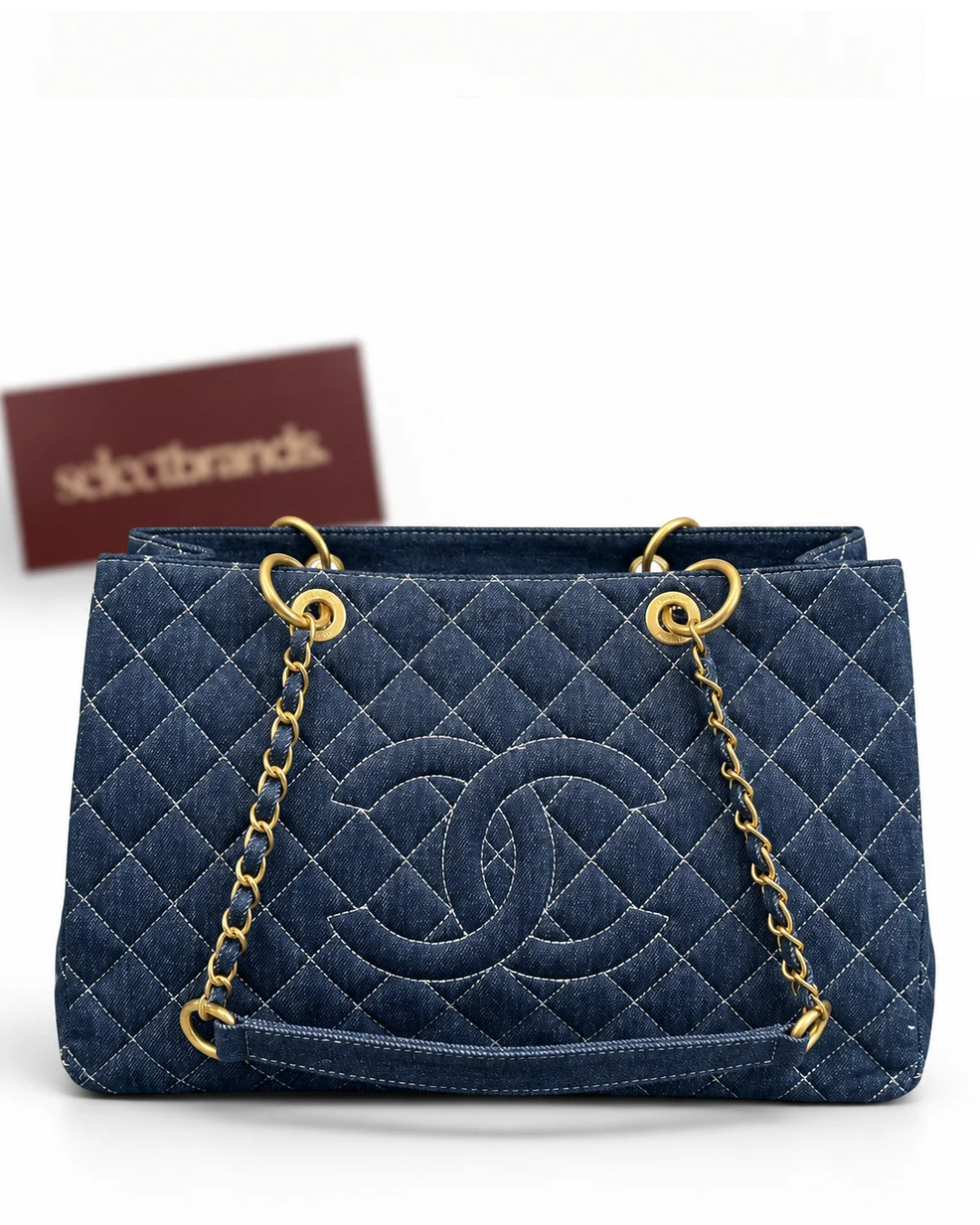 CC'21 Denim Chain Tote Bag