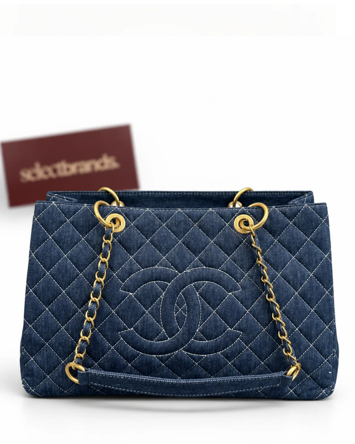 CC'21 Denim Chain Tote Bag