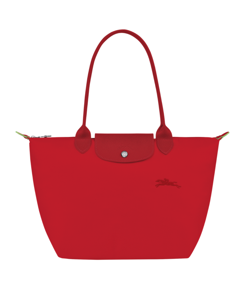 Le Pliage Green Medium Tote Bag – Tomato Red
