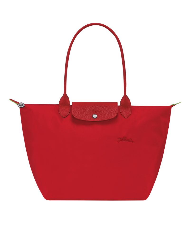 Le Pliage Green Large Tote Bag – Tomato Red
