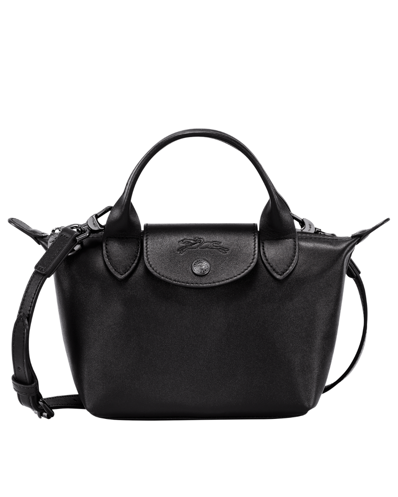 Le Pliage Xtra XS Leather Top Handle Bag – Black