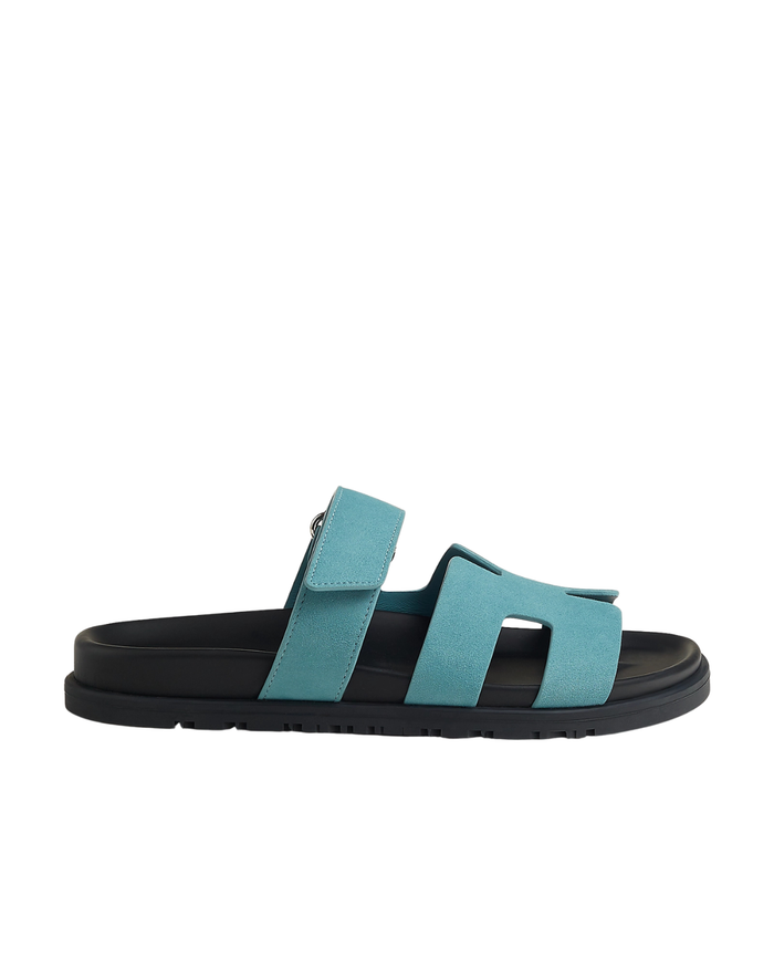 Chypre Leather Slippers – Mineral Blue