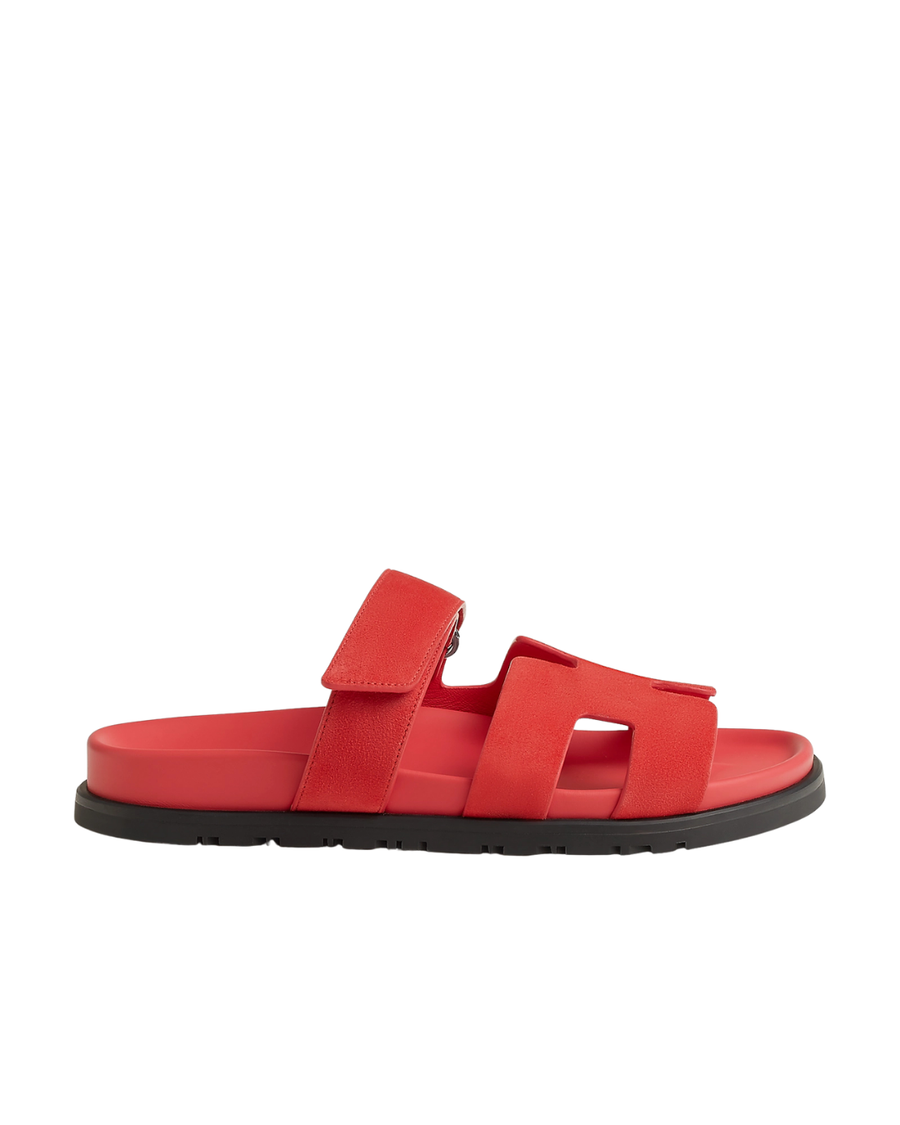 Chypre Leather Slippers – Vibrant Coral Pink