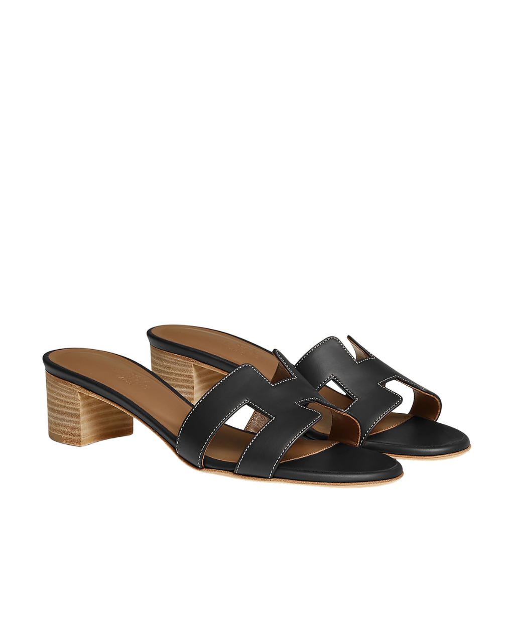 Oasis Leather Slippers – Black