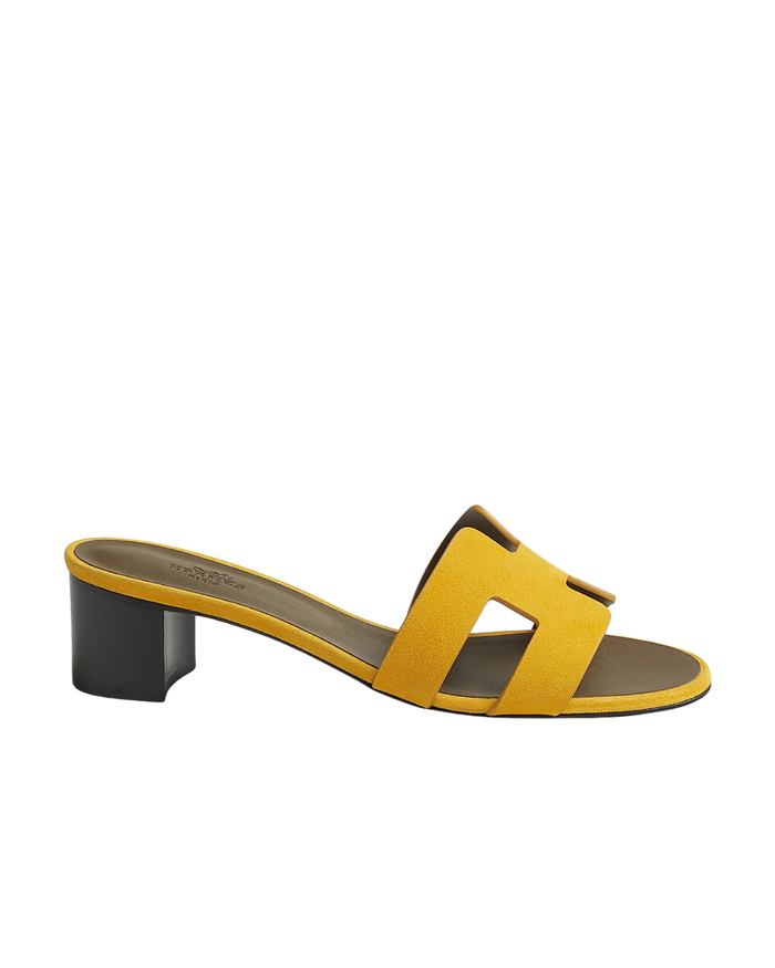 Oasis Leather Slippers – Mustard Yellow