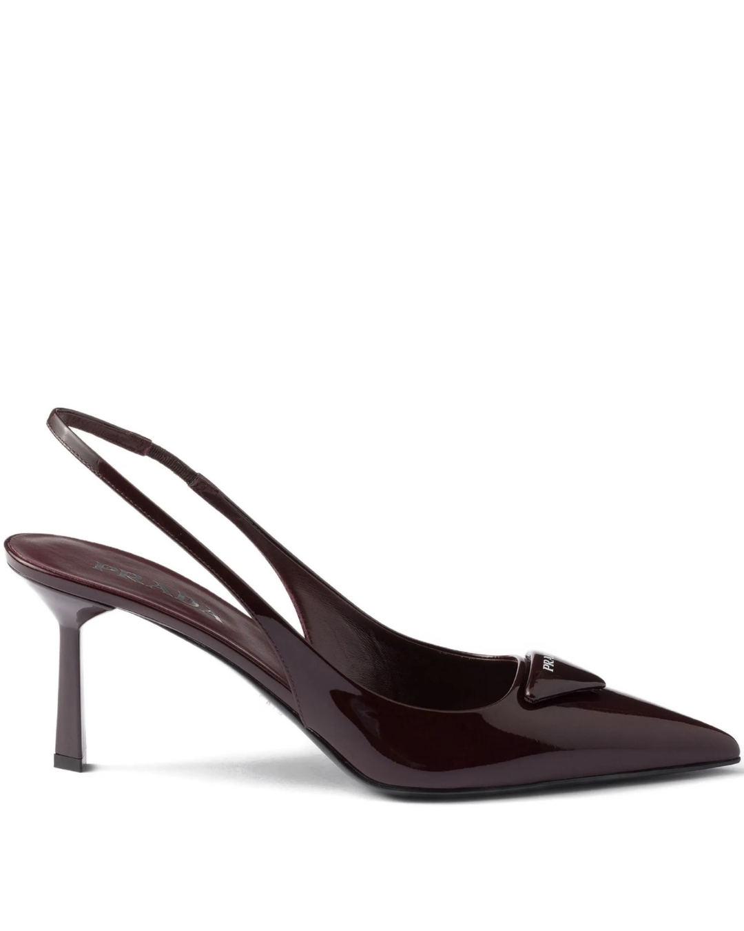 75mm Glossy Leather Heeled Pumps – Burgundy