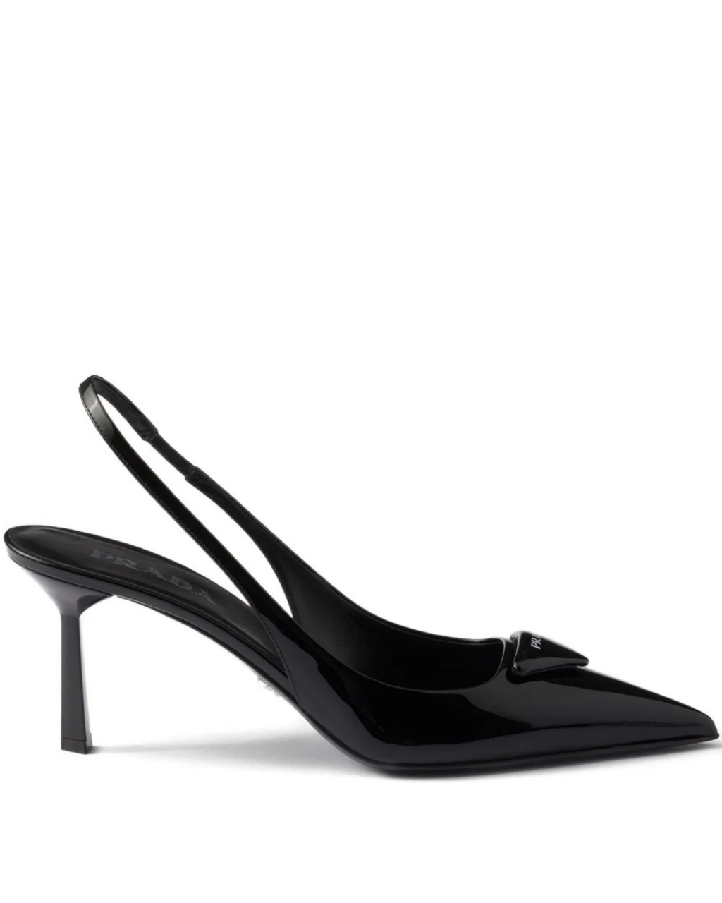 75mm Glossy Leather Heeled Pumps – Black