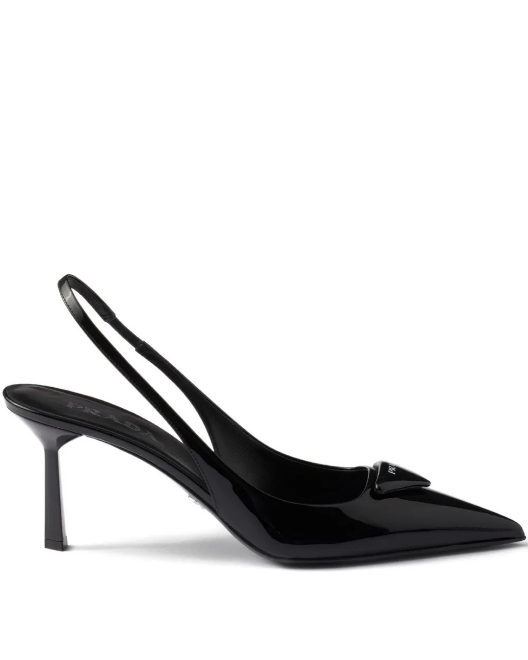 75mm Glossy Leather Heeled Pumps – Black