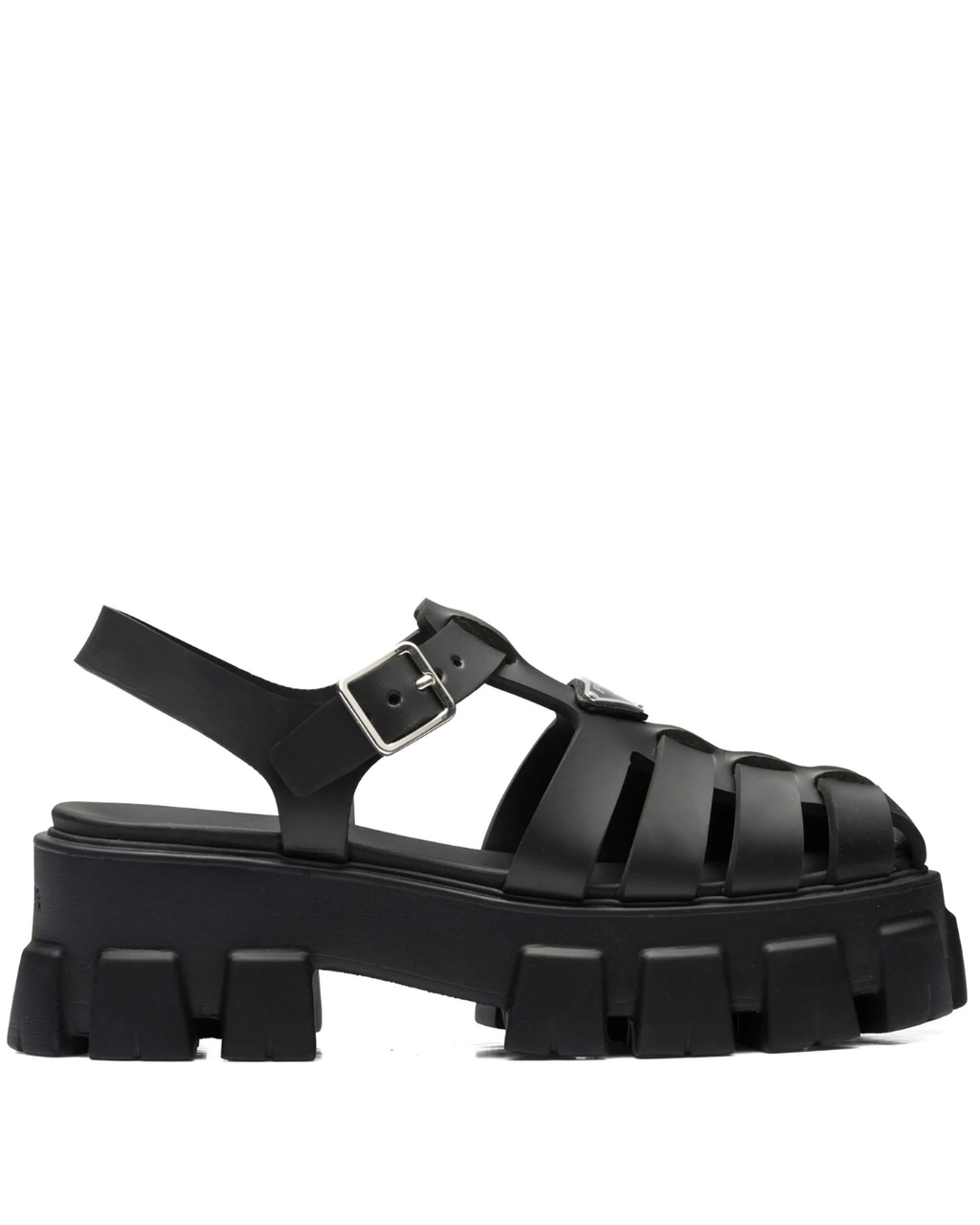 55mm Leather Platform Sandals – Black