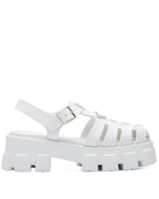 55mm Leather Platform Sandals – White