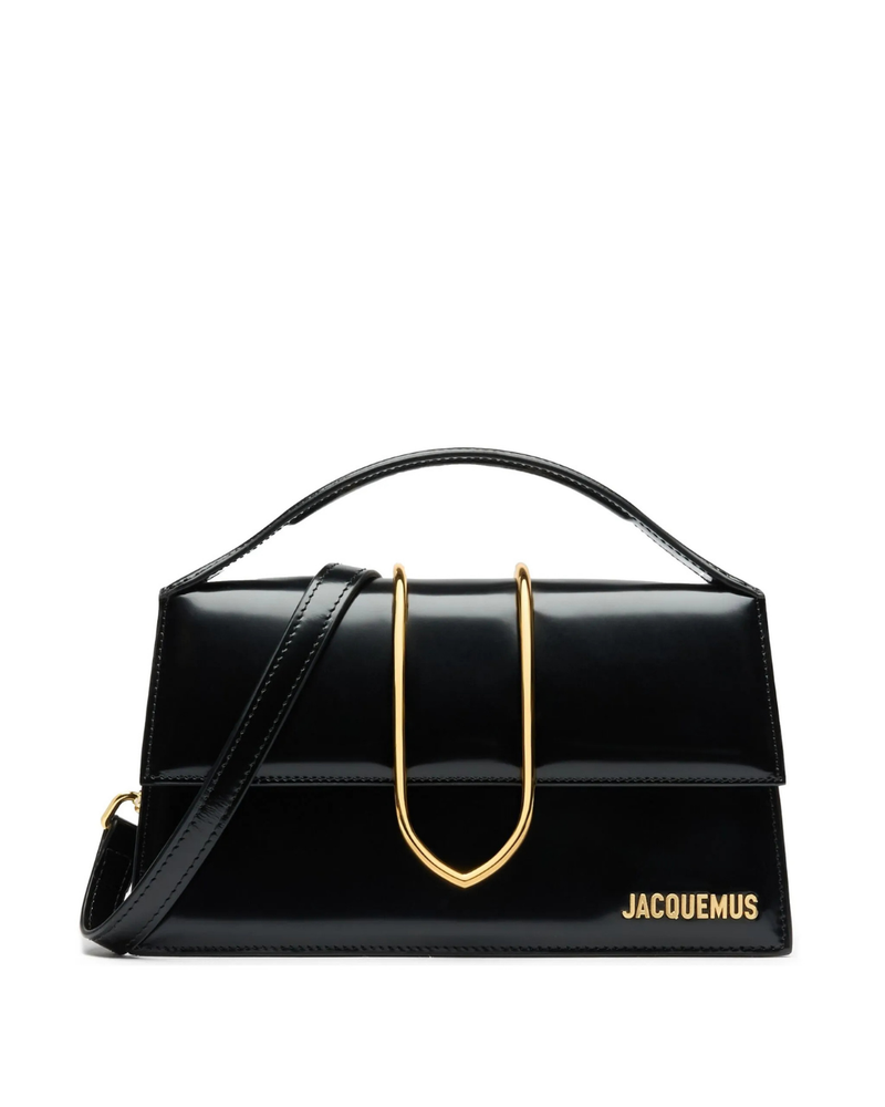 Le Grand Bambino Glossy Leather Tote Bag – Black