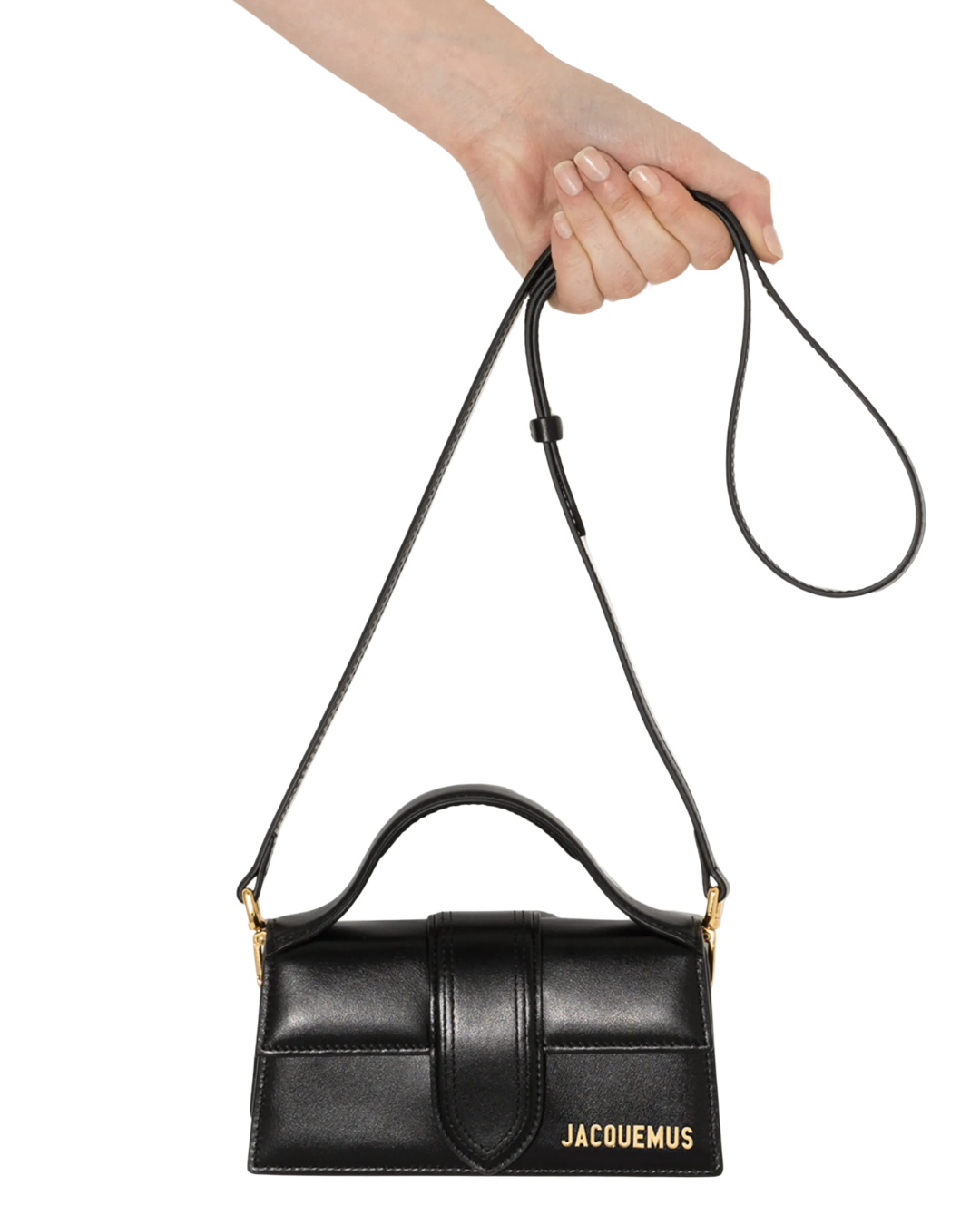 Le Bambino Glossy Leather Tote Bag – Black