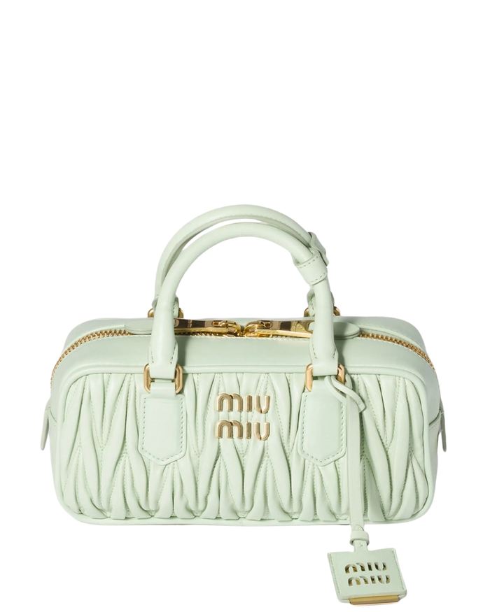 Arcadie Quilted Leather Tote Bag – Light Green