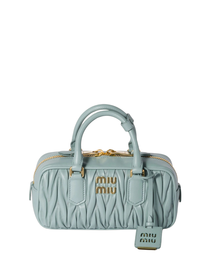 Arcadie Quilted Leather Tote Bag – Light Blue
