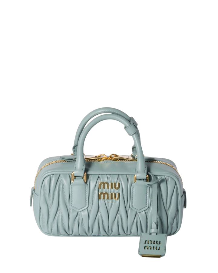 Arcadie Quilted Leather Tote Bag – Light Blue