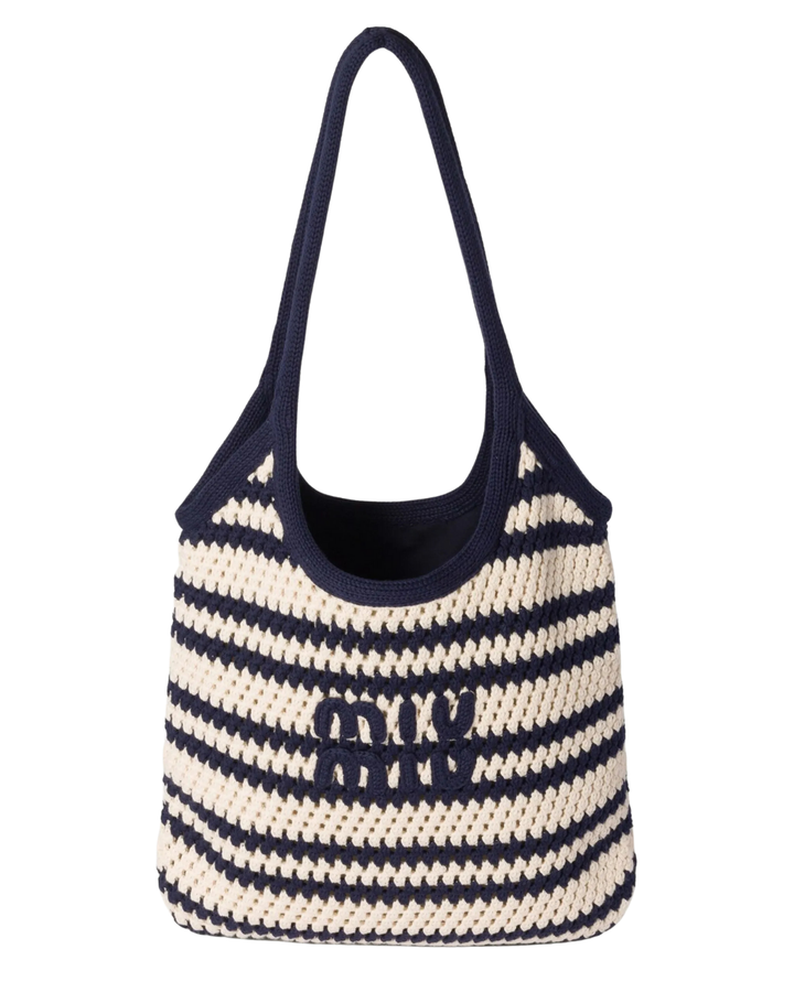 Ivy Woven Bag – Cream & Navy