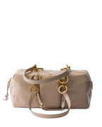 Medium Glossy Leather Tote Bag – Beige