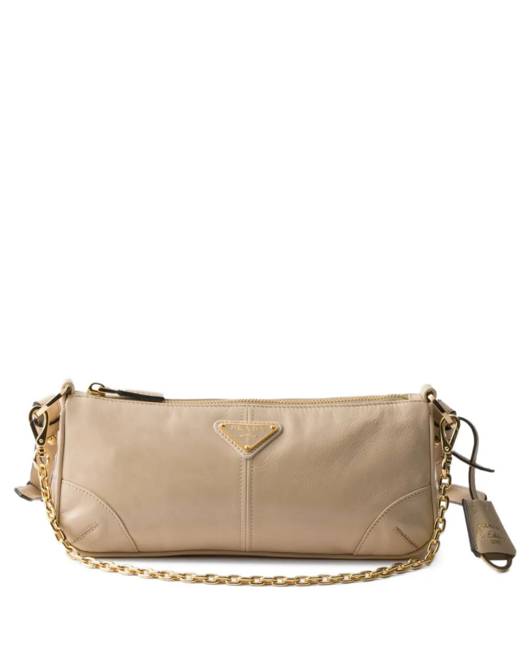 Medium Re-Edition Leather Shoulder Bag – Beige