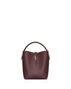 Shiny Leather Bucket Bag  – Burgundy