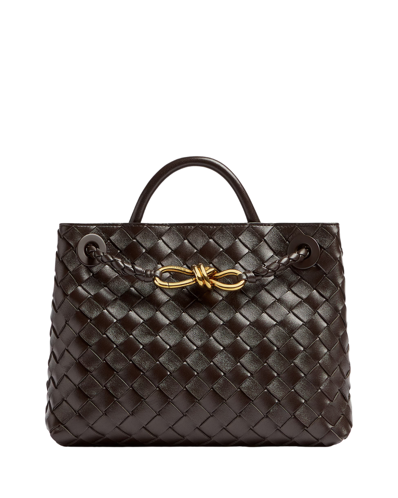 Small Leather Top Handle Bag  – Dark Brown