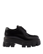 Monolith Brushed Leather Lace-Up Shoes – Black