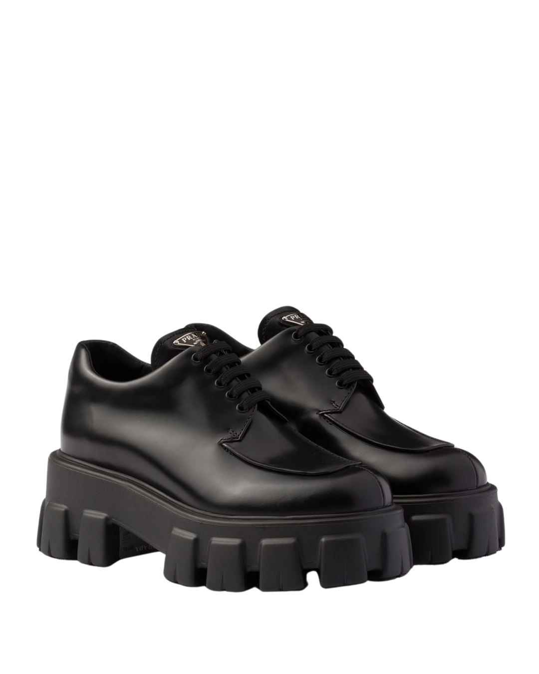 Monolith Brushed Leather Lace-Up Shoes – Black