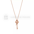Pırlantalı Rose Gold Kaplama Mini Anahtar Kolye – 925 Ayar Gümüş