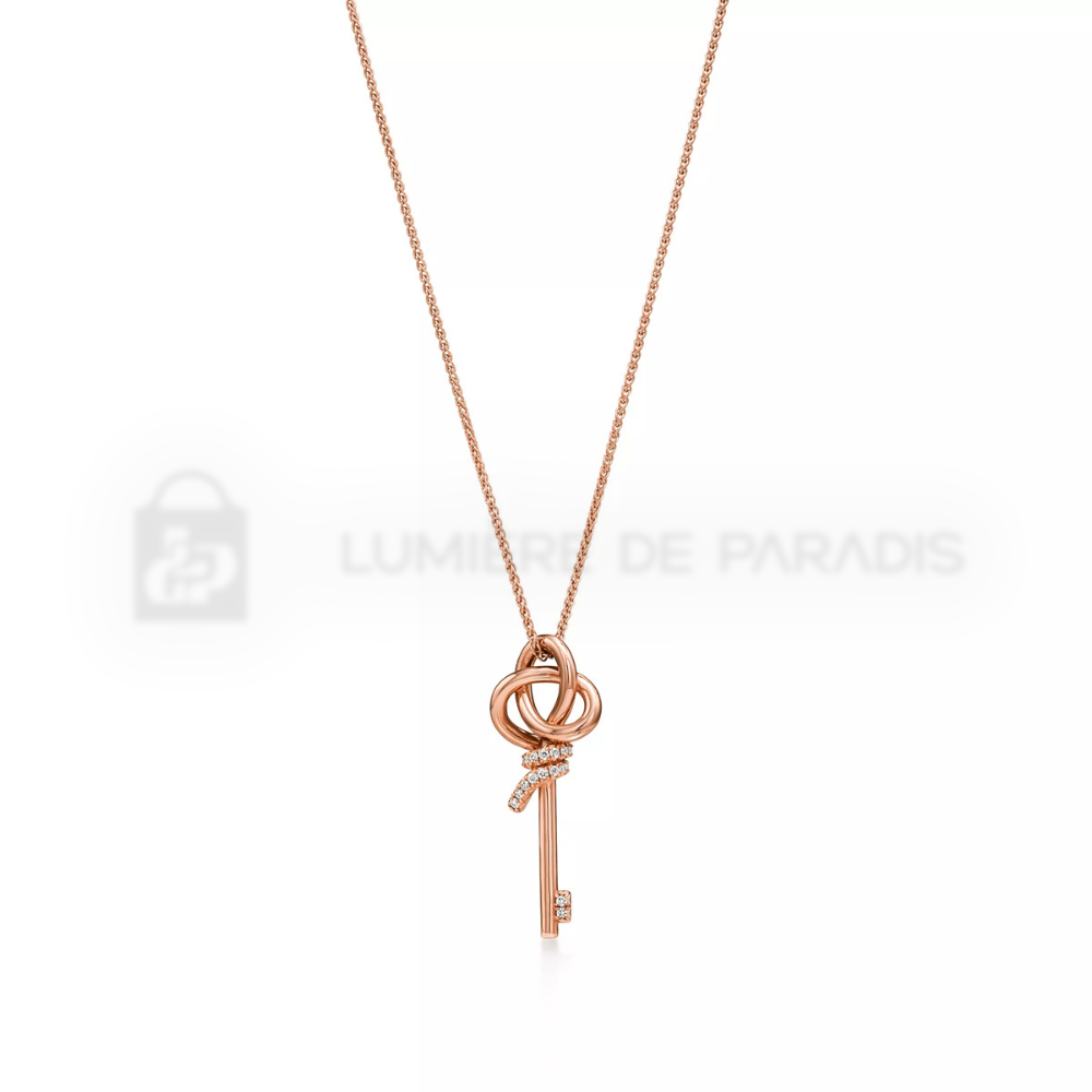 Pırlantalı Rose Gold Kaplama Mini Anahtar Kolye – 925 Ayar Gümüş
