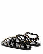 Rockstud Black Studded Women’s Beach Slides