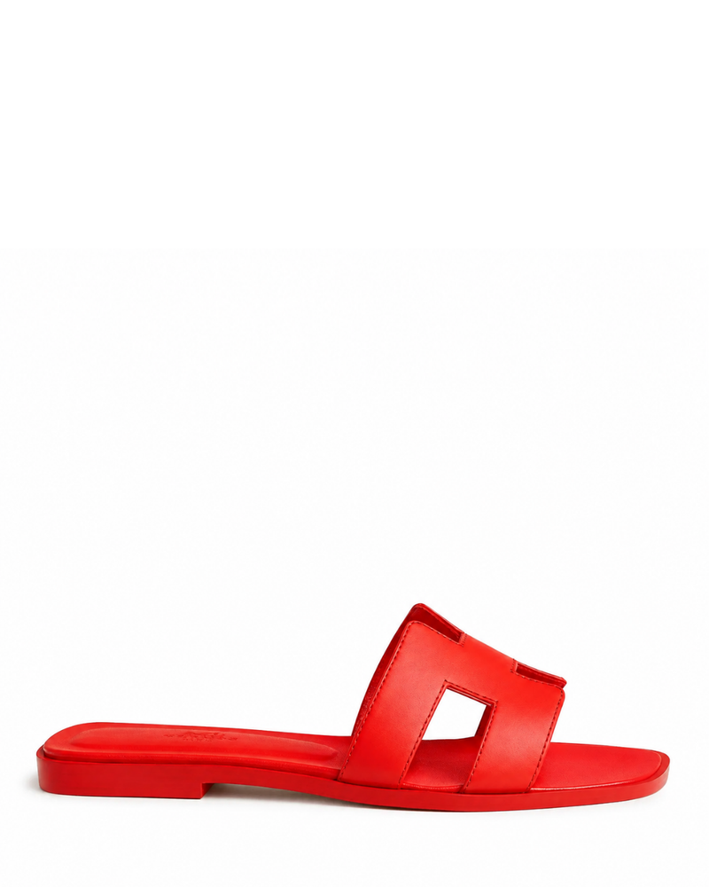 Oran Leather Slippers – Grenadine Red