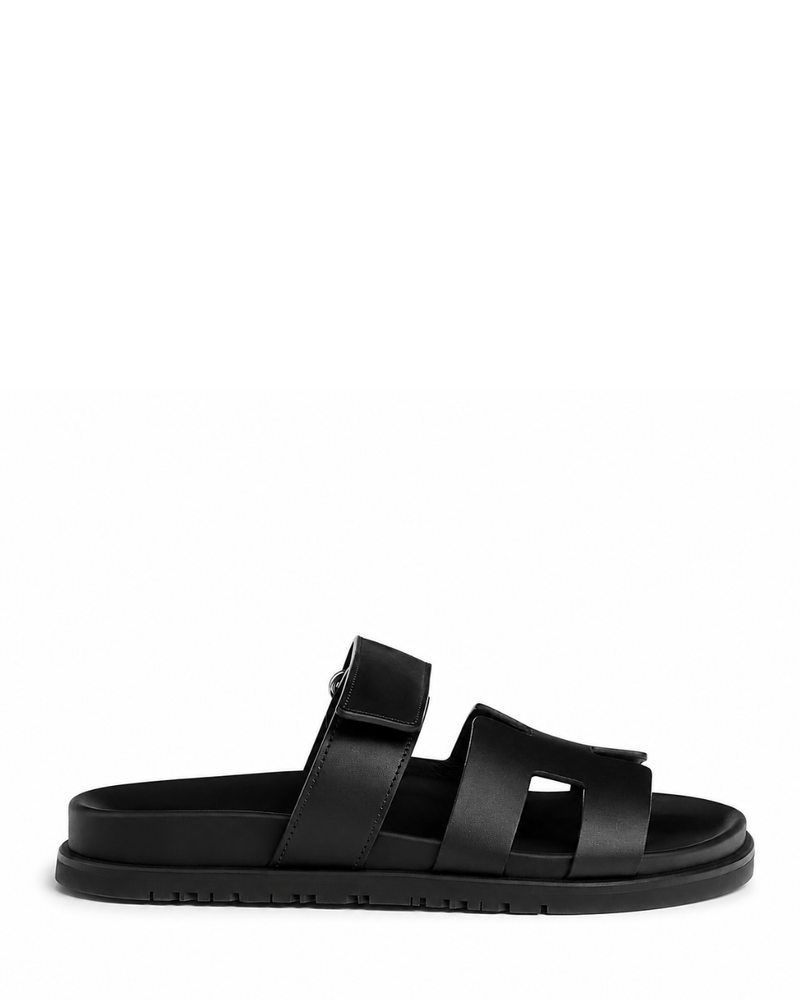 Chypre Leather Slippers – Black